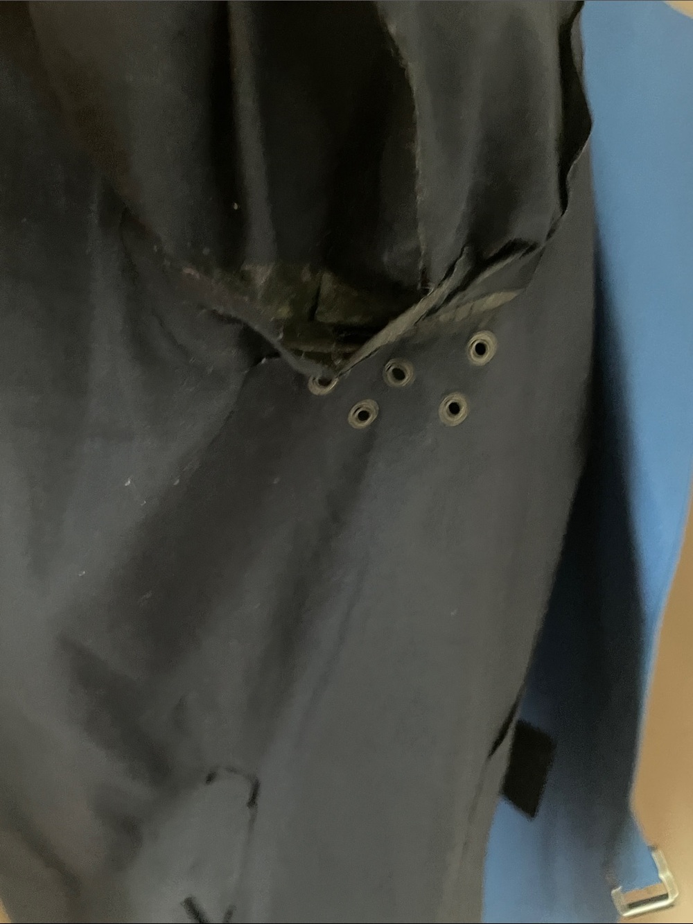 Burberry trench jacket Blue Belted Wrap Jacket - sz 8 - Picture 8 of 10